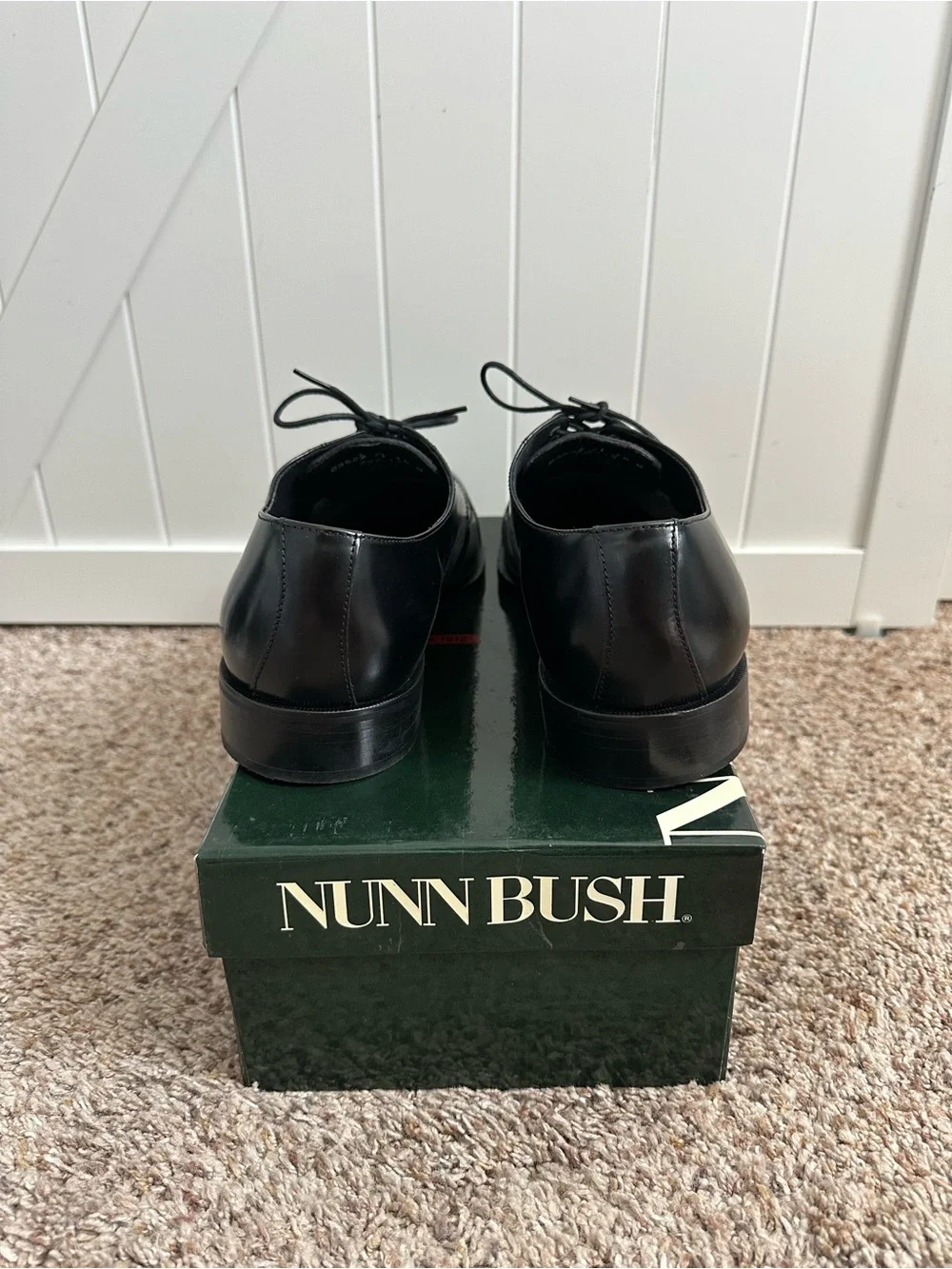 Nunn Bush Maddox Dress Flex Men’s Size 10 M Black Leather Cap Toe Oxfords